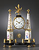 A very fine Louis XVI gilt bronze mounted Paris Porcelain and marble mantle clock